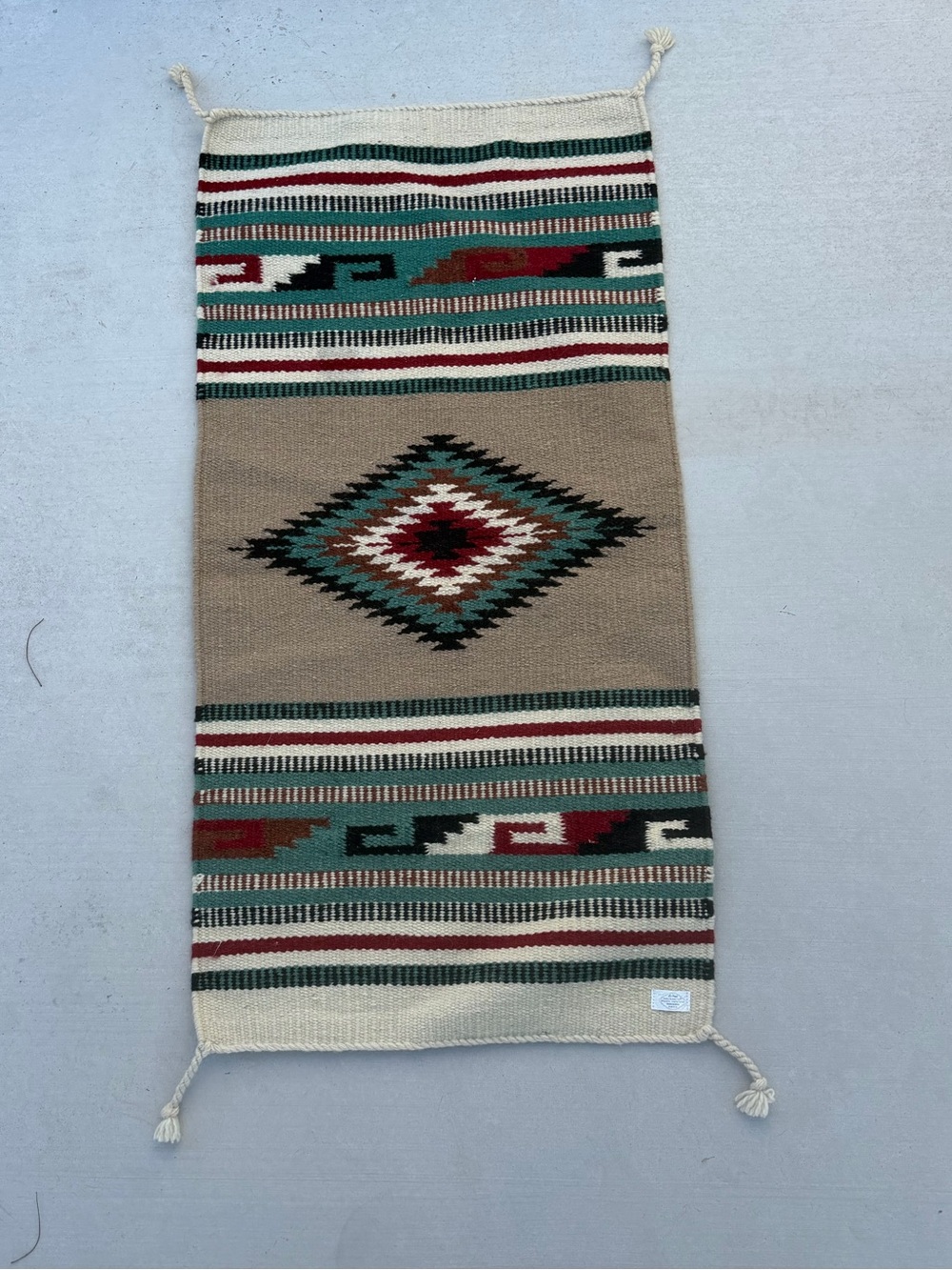 Vintage El Paso Wool Saddle Blanket Mexican Aztec Navajo Tapestry Rug